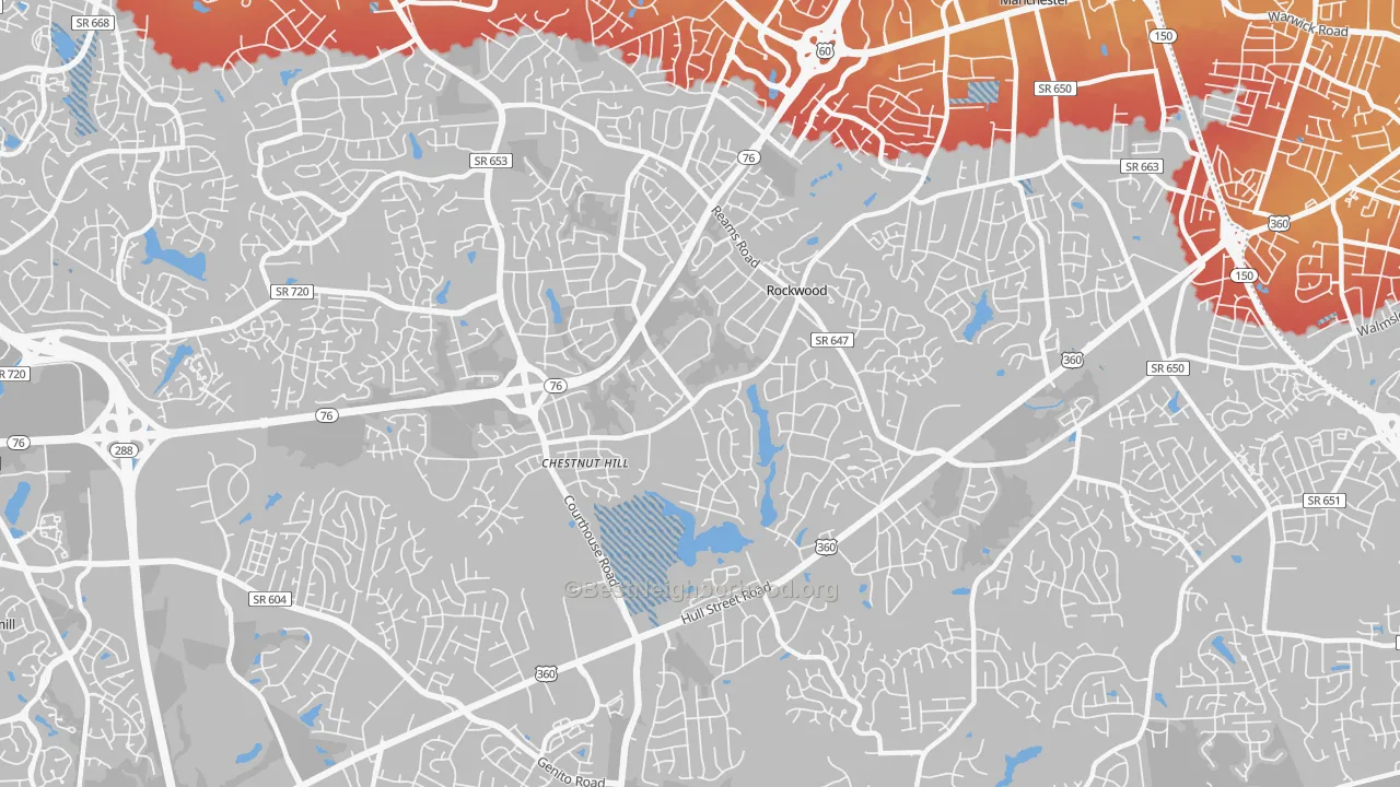 Transit Grade map of Rockwood, VA