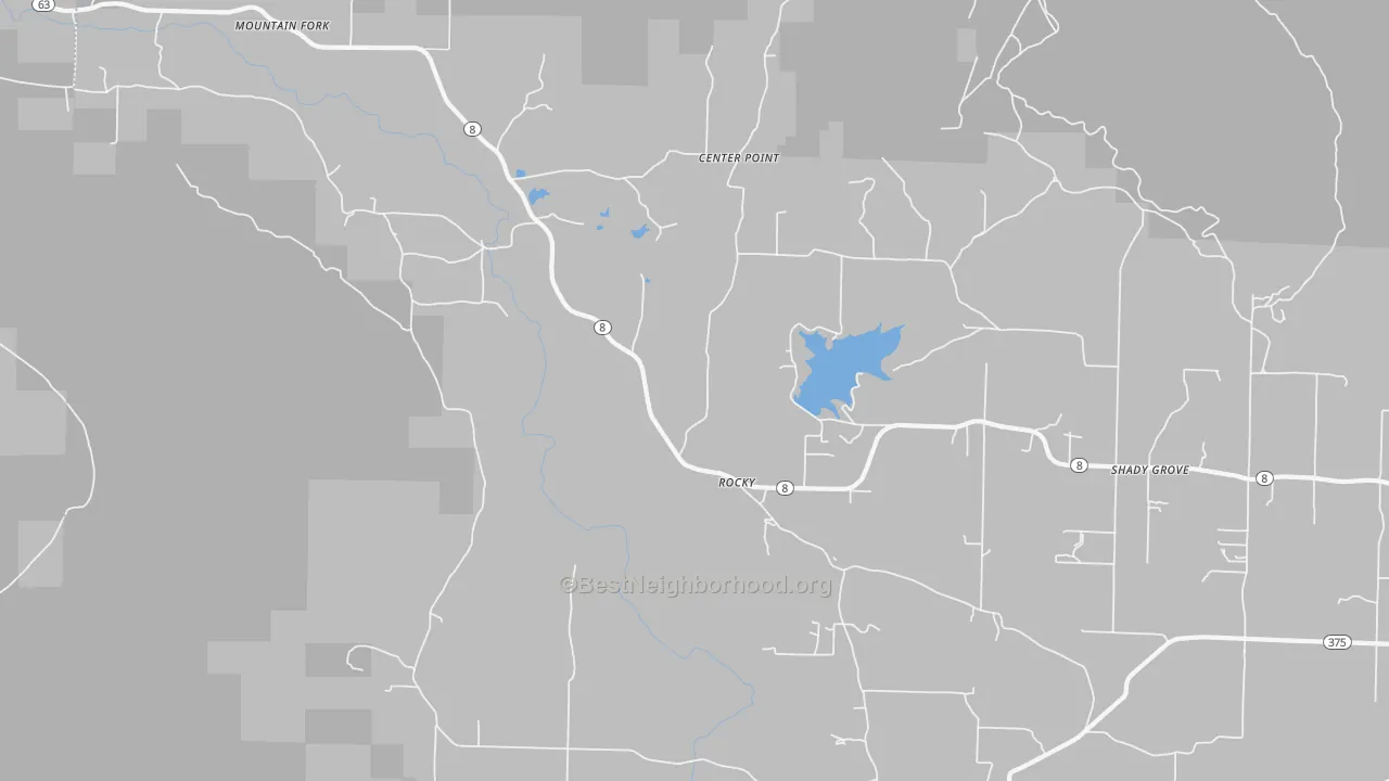 Transit Grade map of Rocky, AR