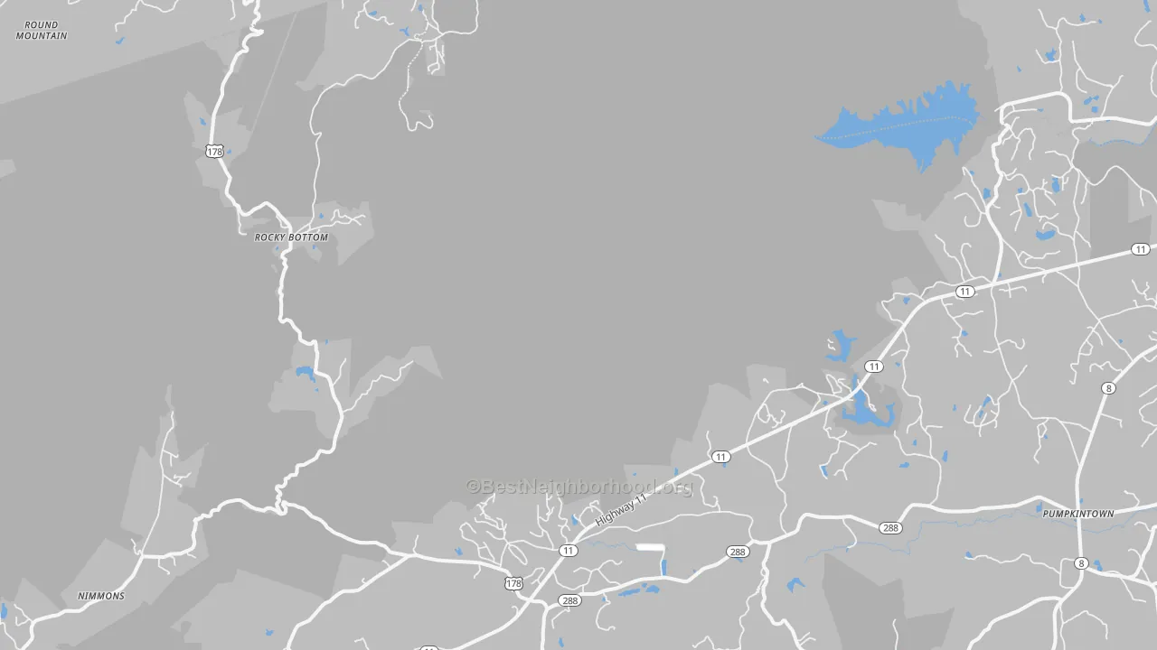Transit Grade map of Rocky Bottom, SC