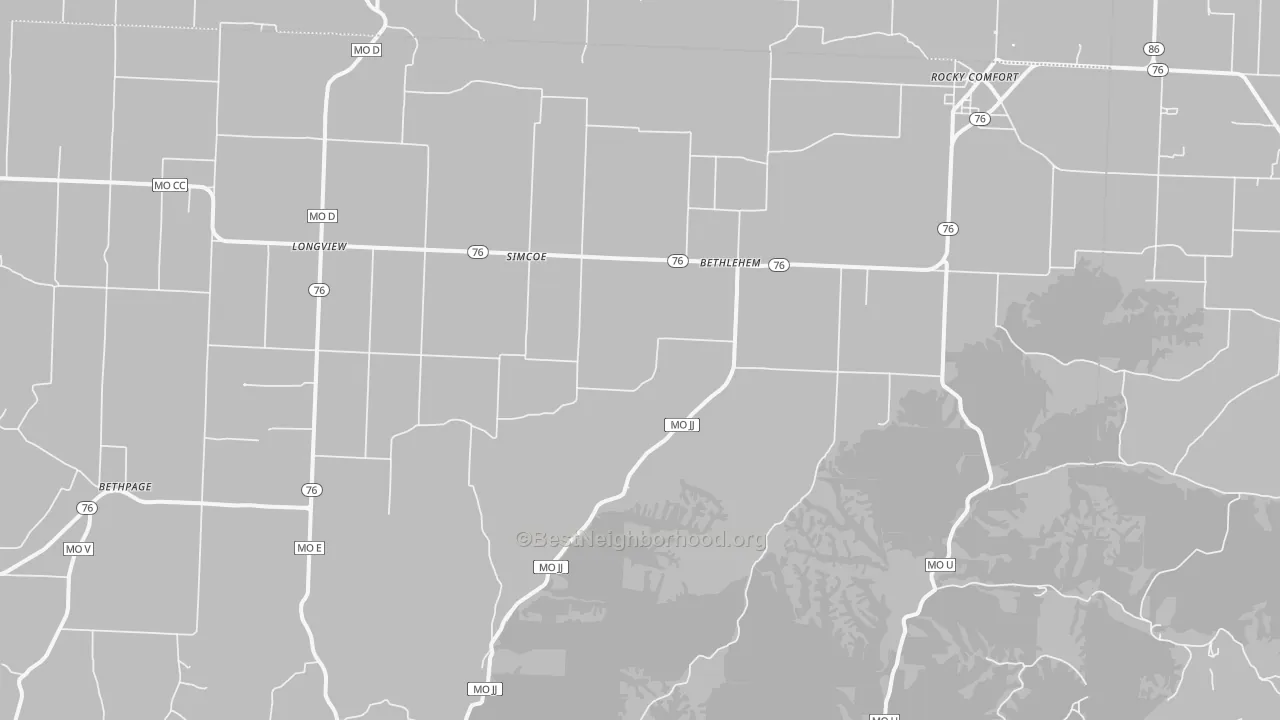 Transit Grade map of Rocky Comfort, MO