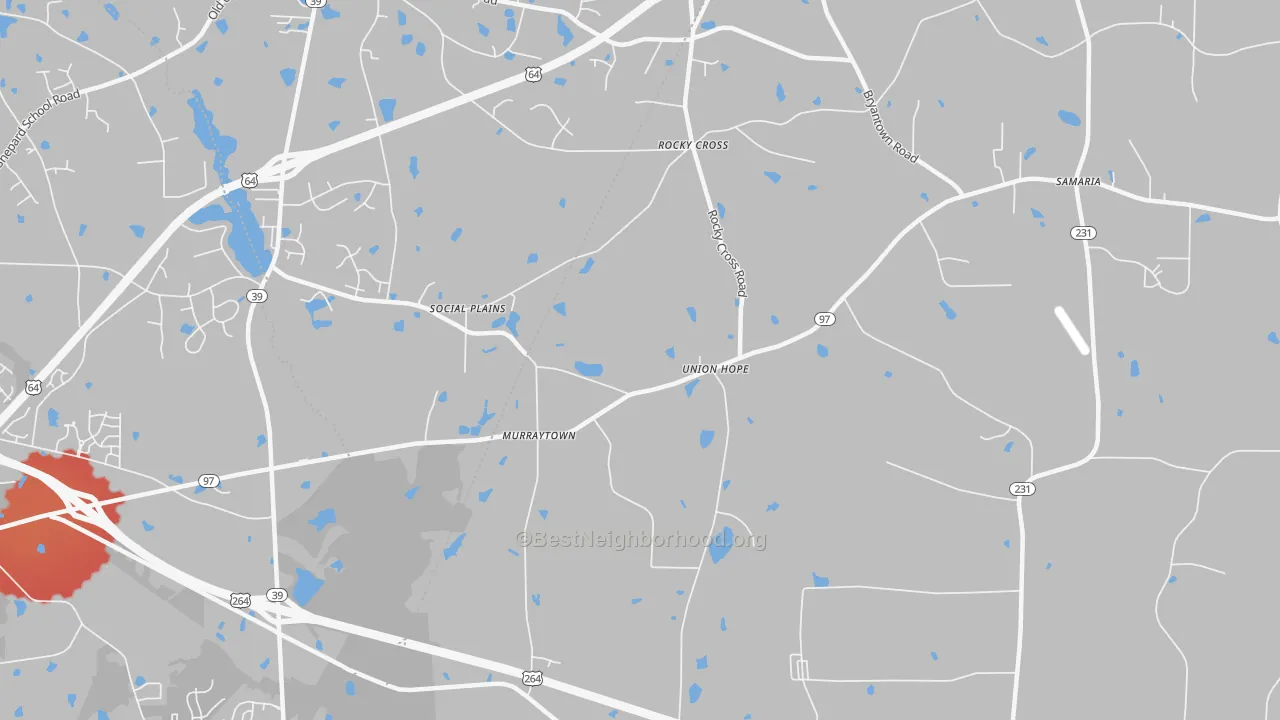 Transit Grade map of Rocky Cross, NC