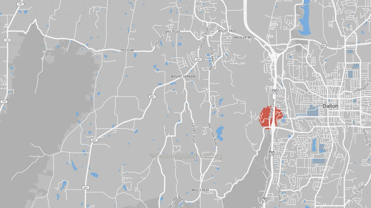 Transit Grade map of Rocky Face, GA
