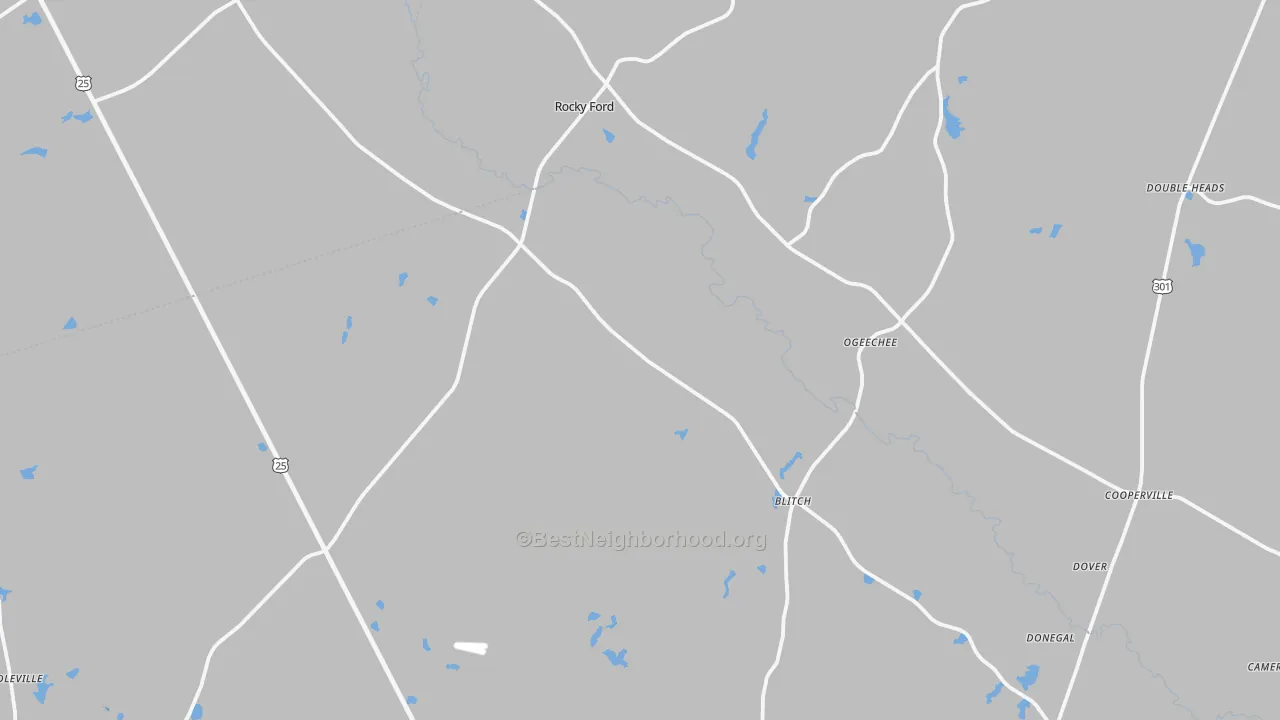 Transit Grade map of Rocky Ford, GA