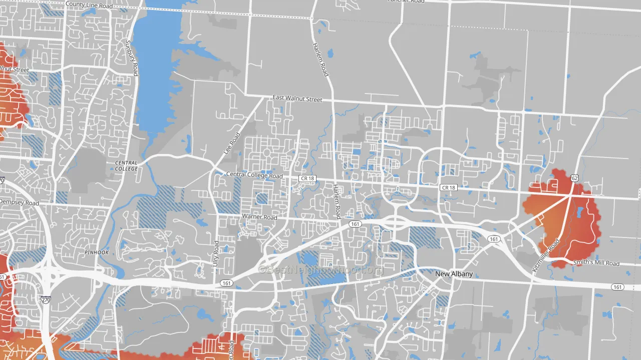 Transit Grade map of Rocky-Fork Blacklick Accord, Westerville, OH