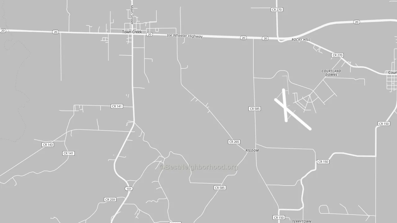 Transit Grade map of Rocky Hill, AL