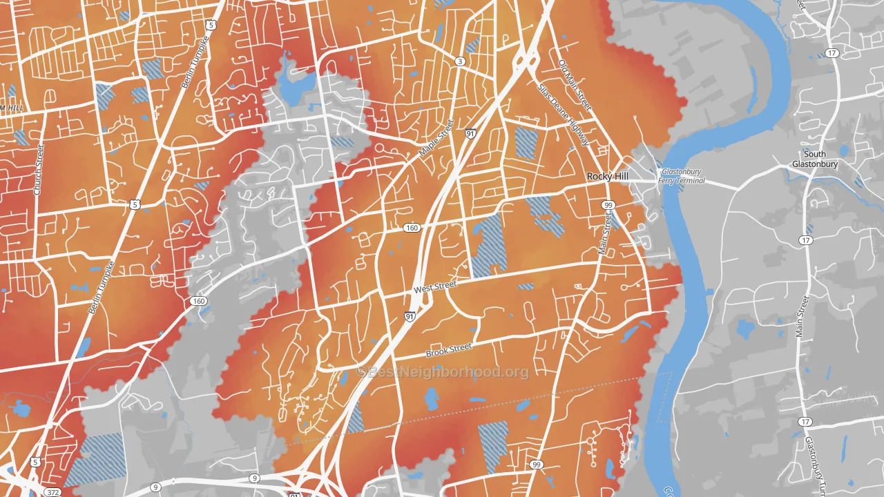 Transit Grade map of Rocky Hill, CT