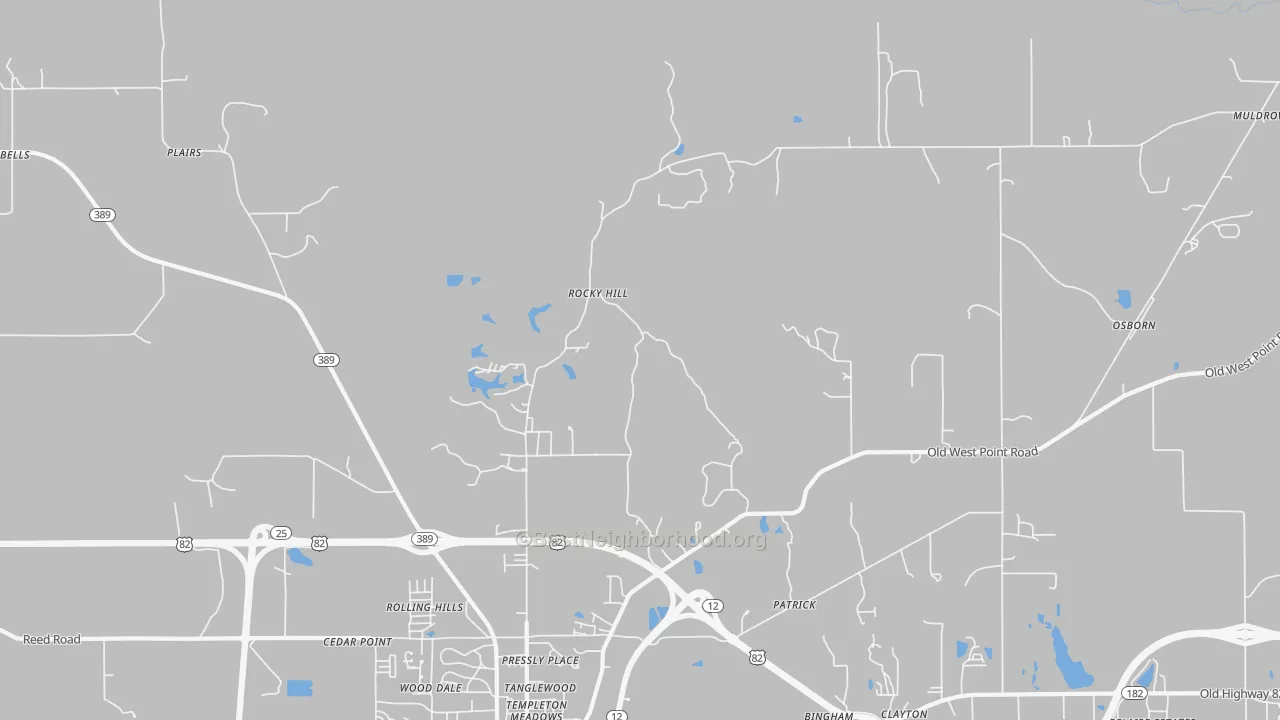 Transit Grade map of Rocky Hill, MS