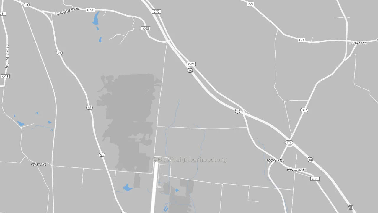 Transit Grade map of Rocky Hill, OH