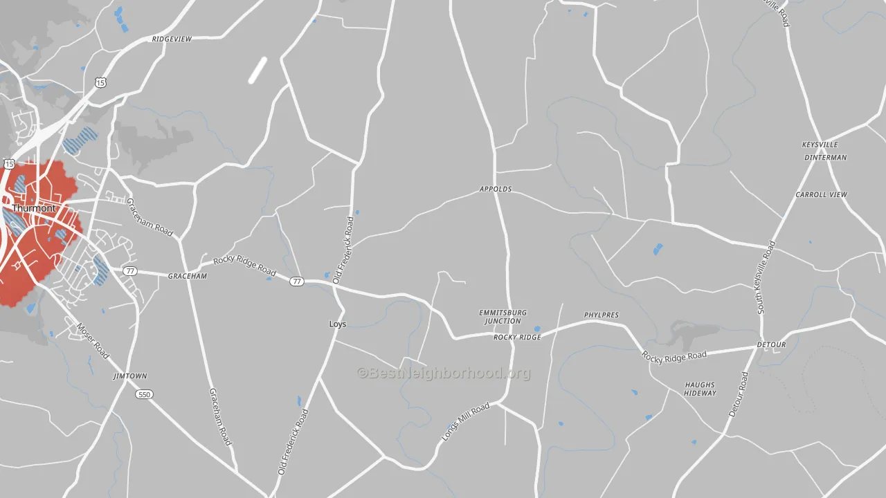 Transit Grade map of Rocky Ridge, MD