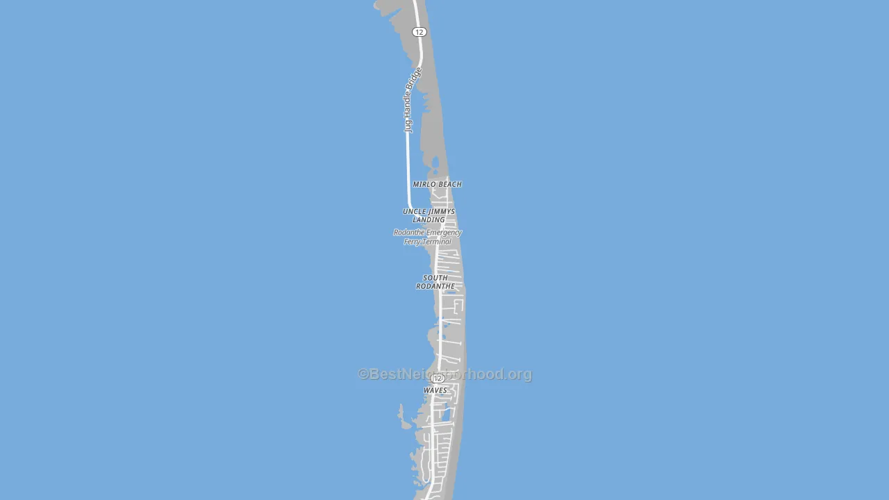 Transit Grade map of Rodanthe, NC