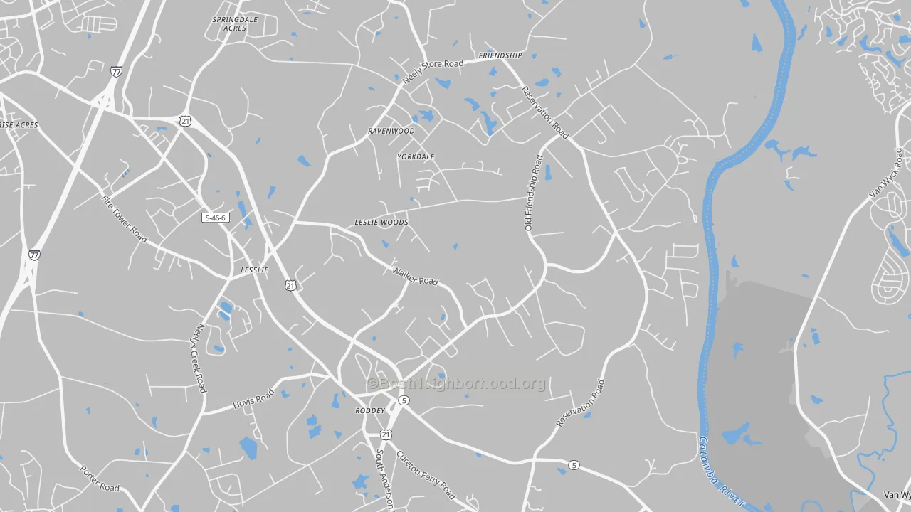 Transit Grade map of Roddy, SC