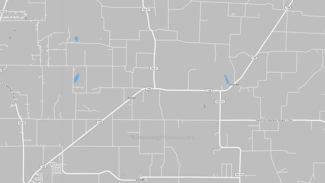 Transit Grade map of Roddy, TX