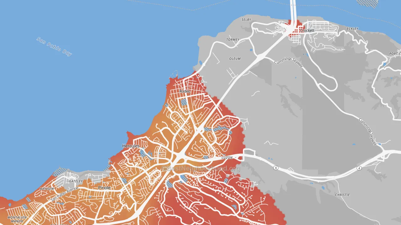 Transit Grade map of Rodeo, CA