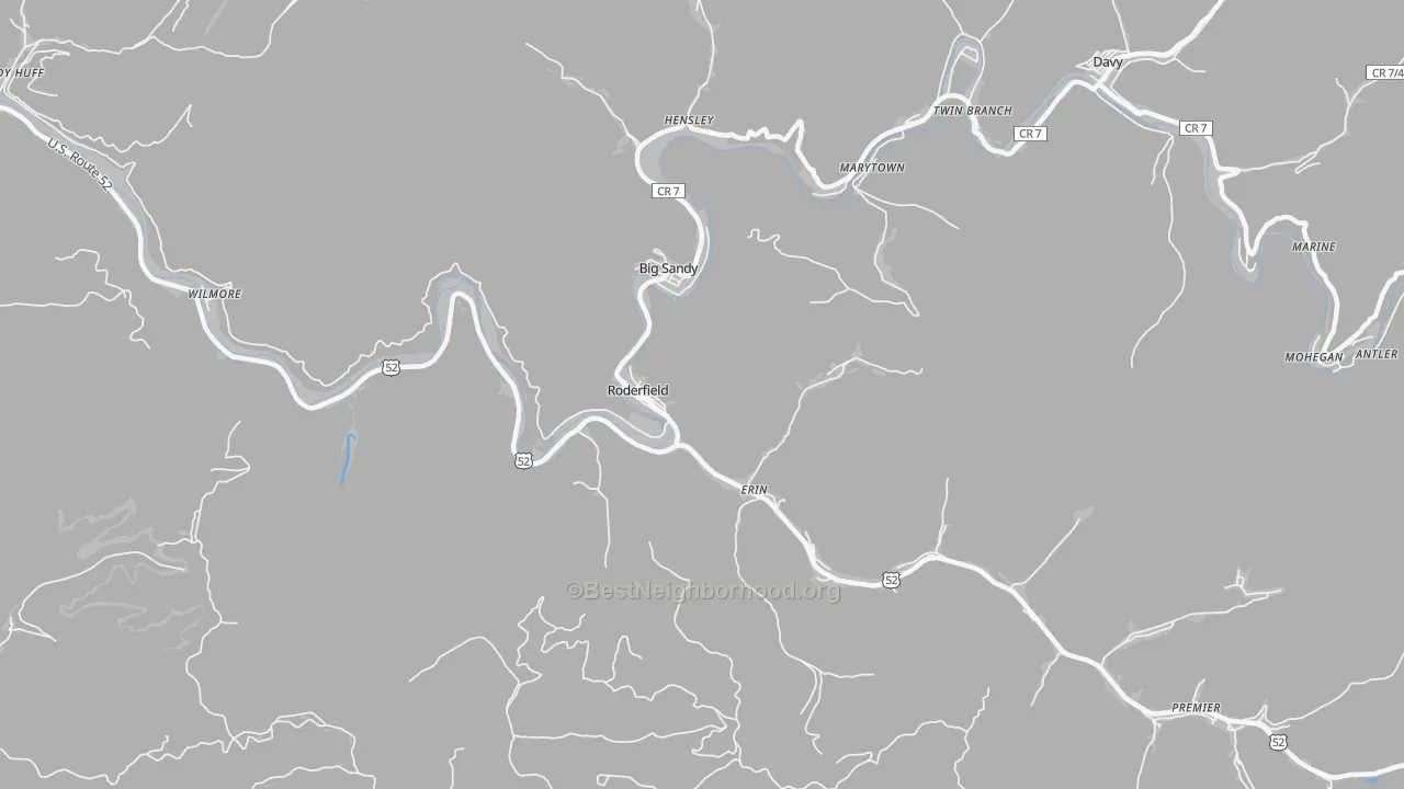 Transit Grade map of Roderfield, WV