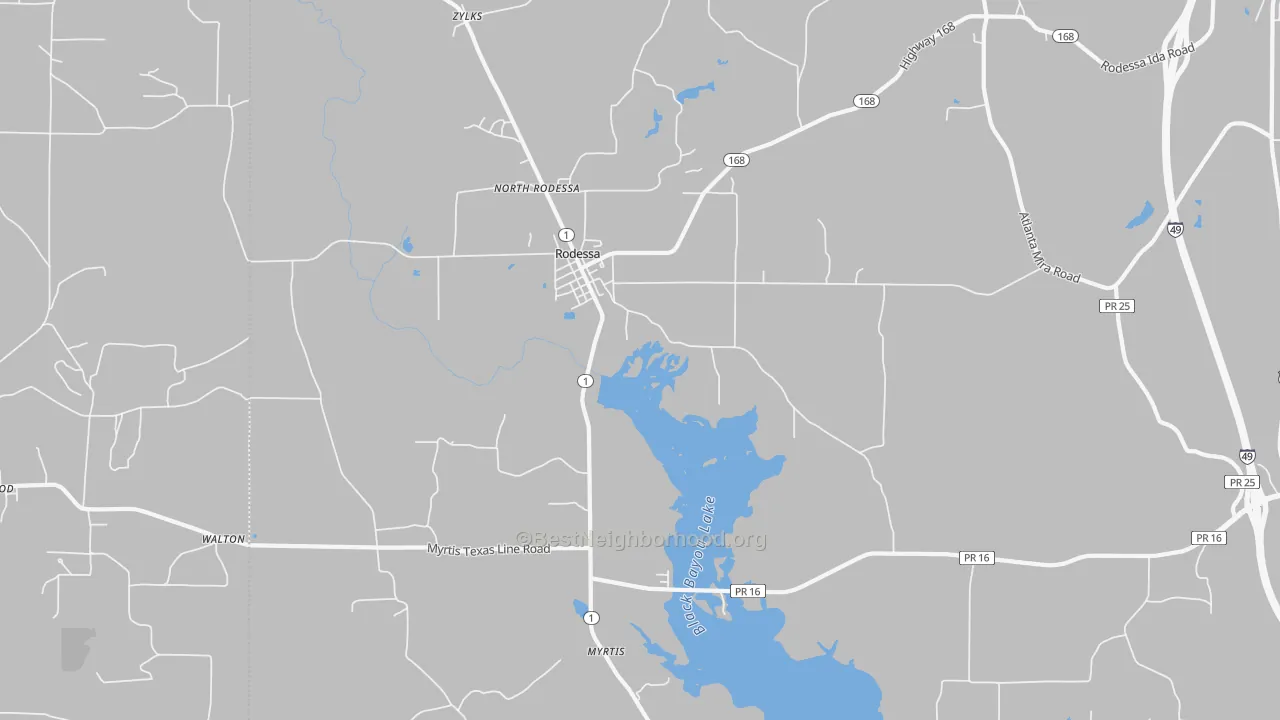 Transit Grade map of Rodessa, LA