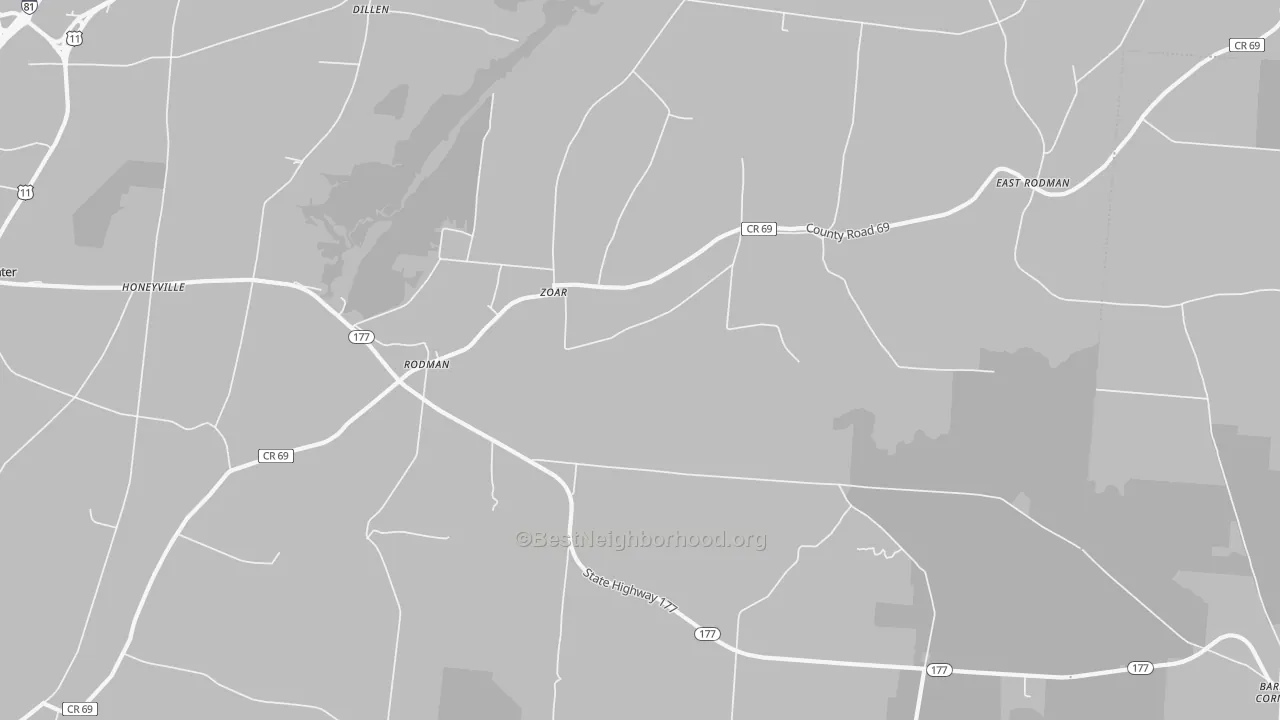 Transit Grade map of Rodman, NY