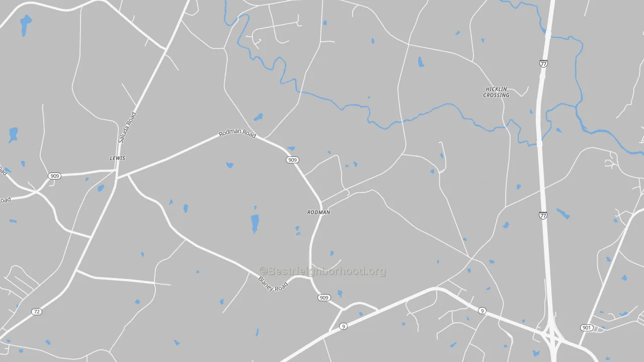 Transit Grade map of Rodman, SC