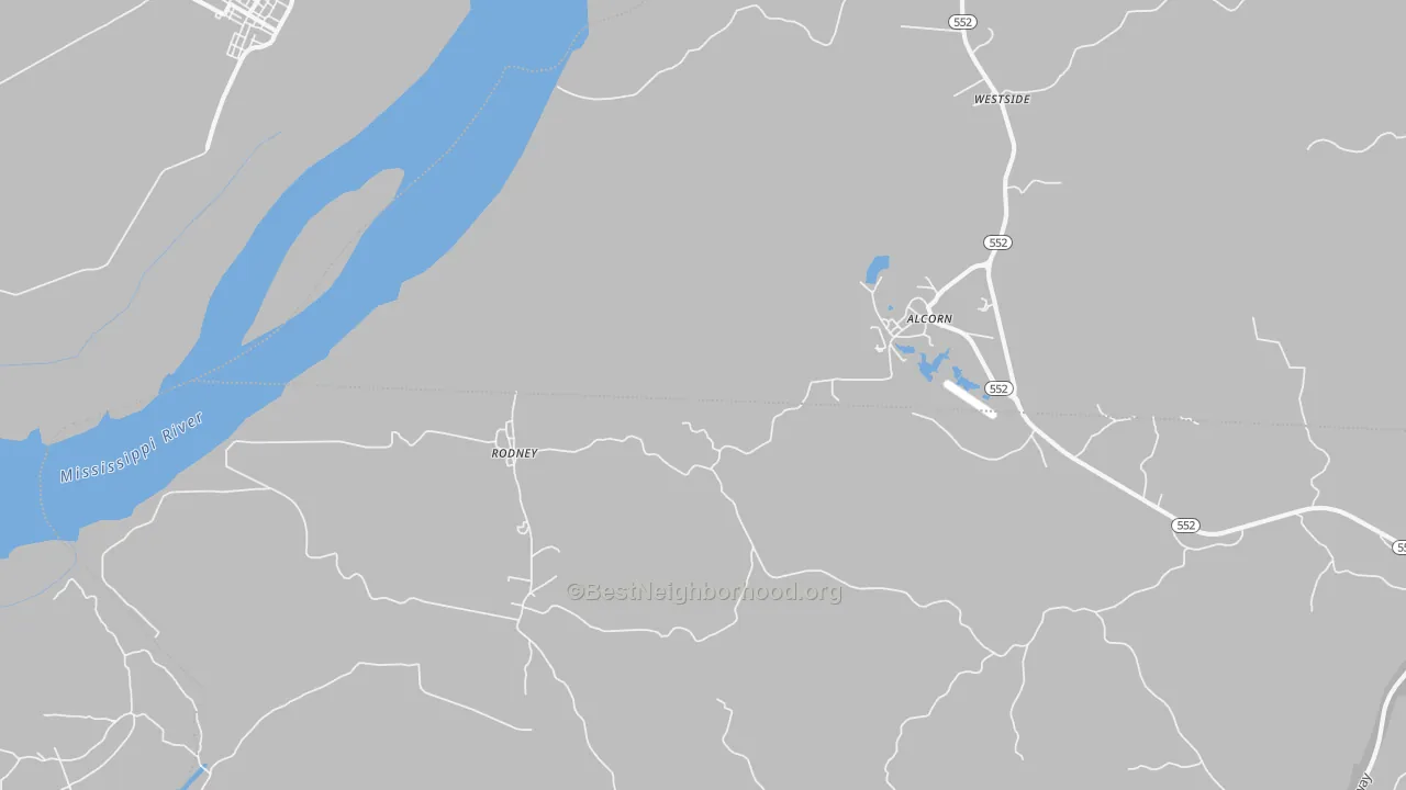 Transit Grade map of Rodney, MS