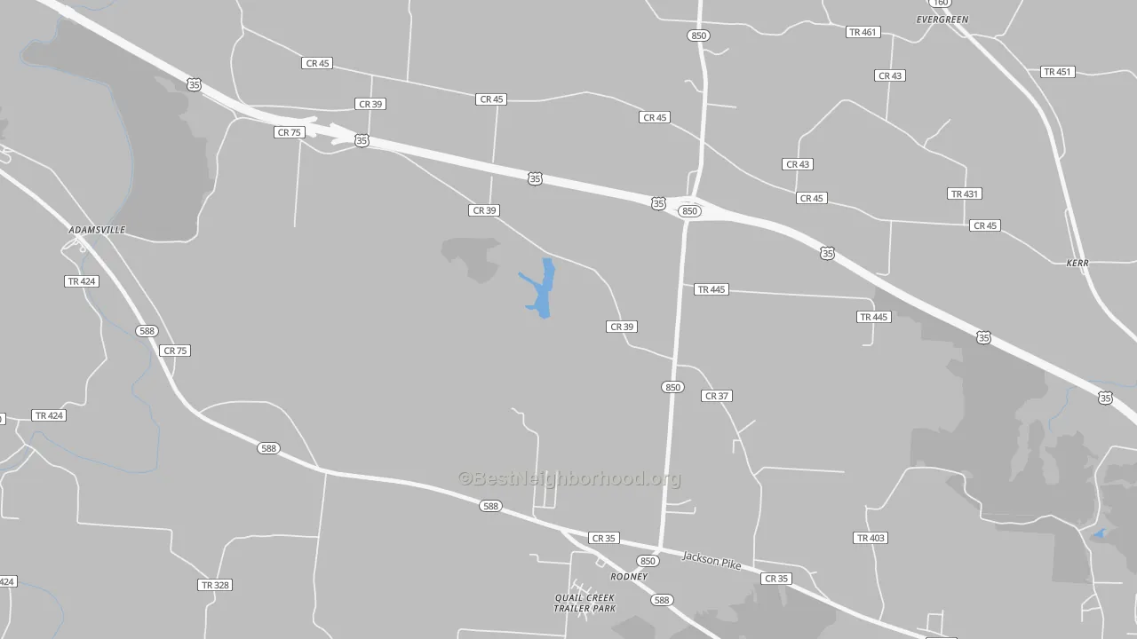 Transit Grade map of Rodney, OH