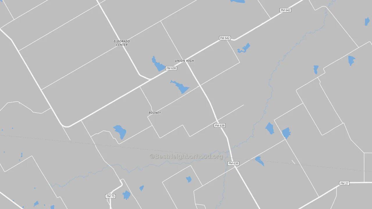 Transit Grade map of Rodney, TX