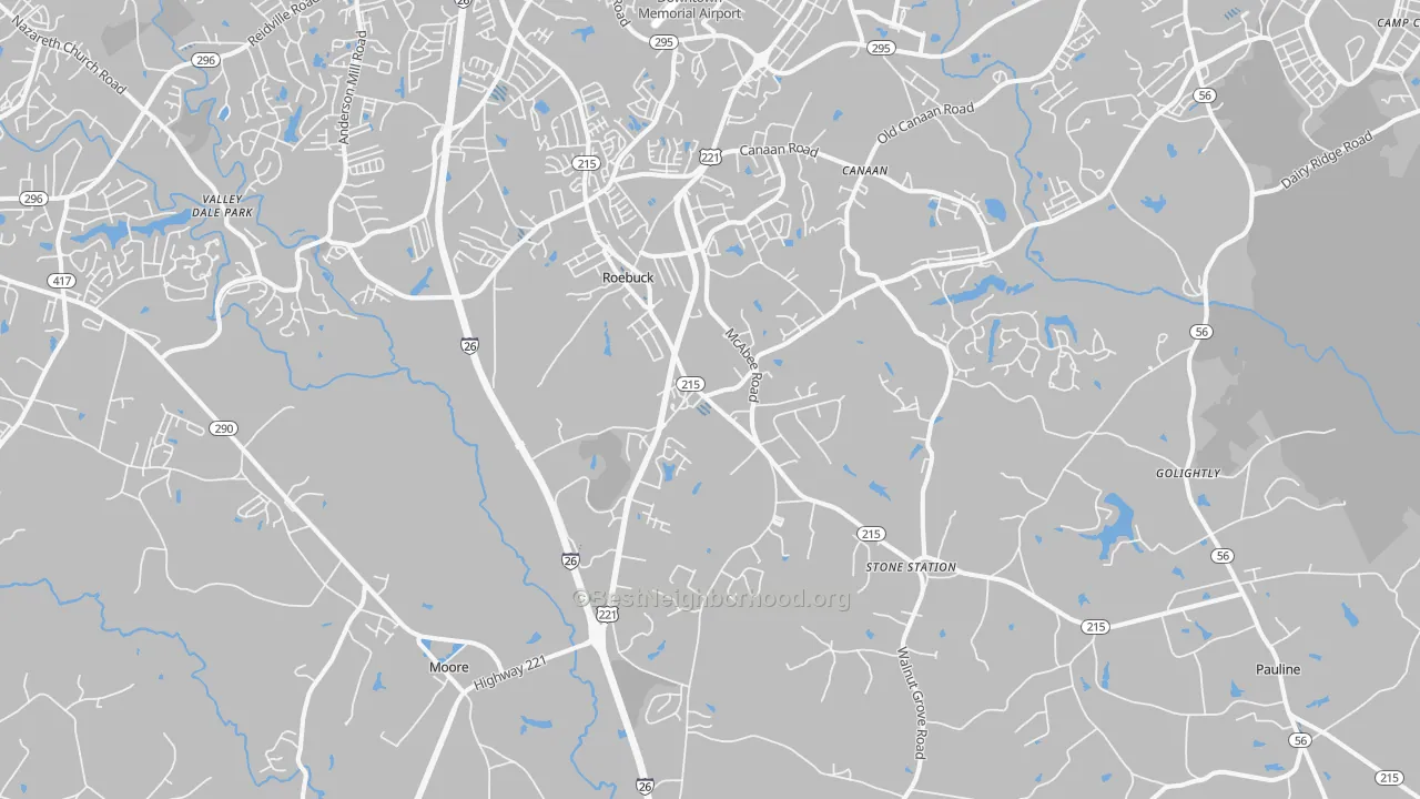 Transit Grade map of Roebuck, SC