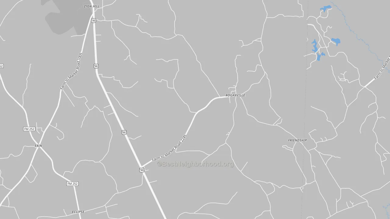 Transit Grade map of Roganville, TX