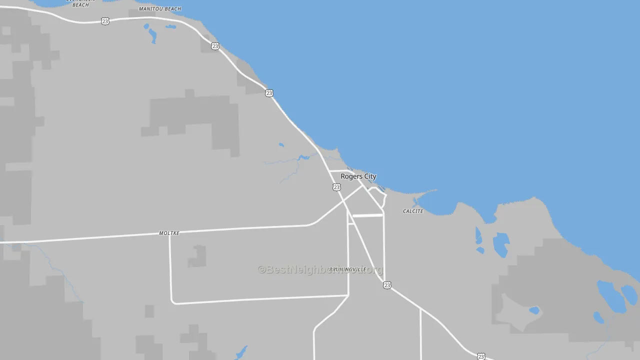 Transit Grade map of Rogers City, MI