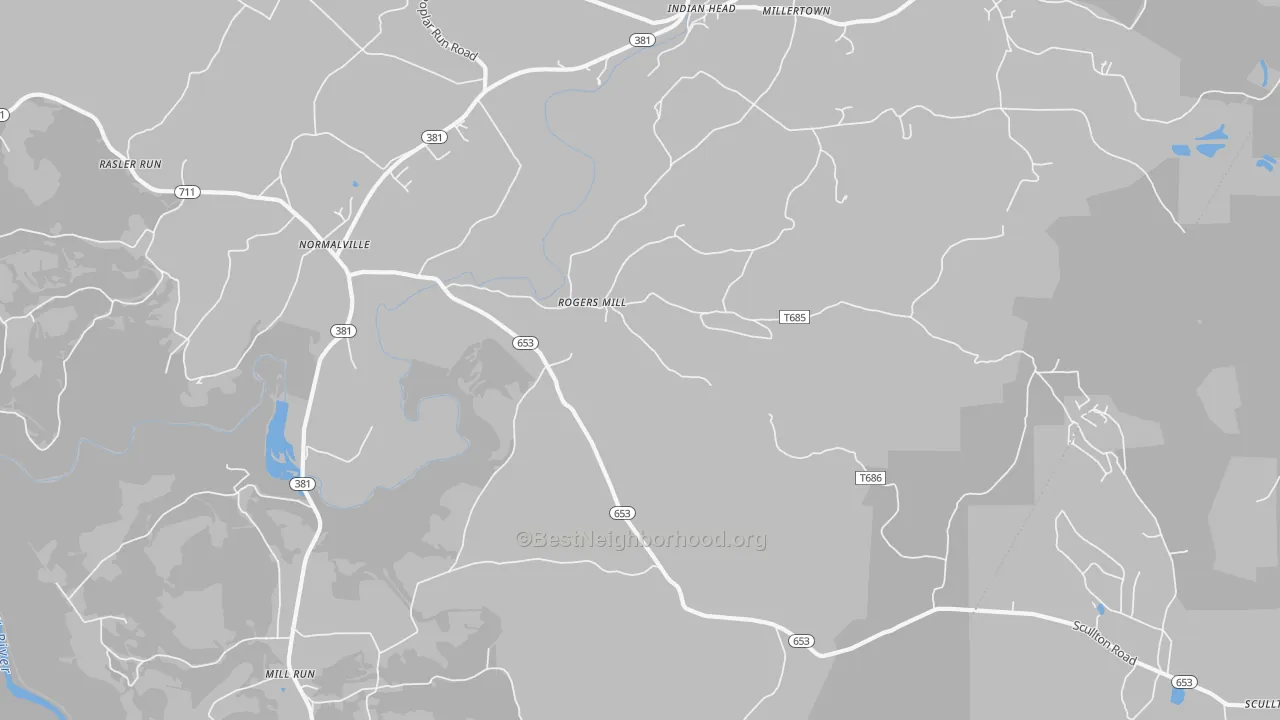 Transit Grade map of Rogers Mill, PA