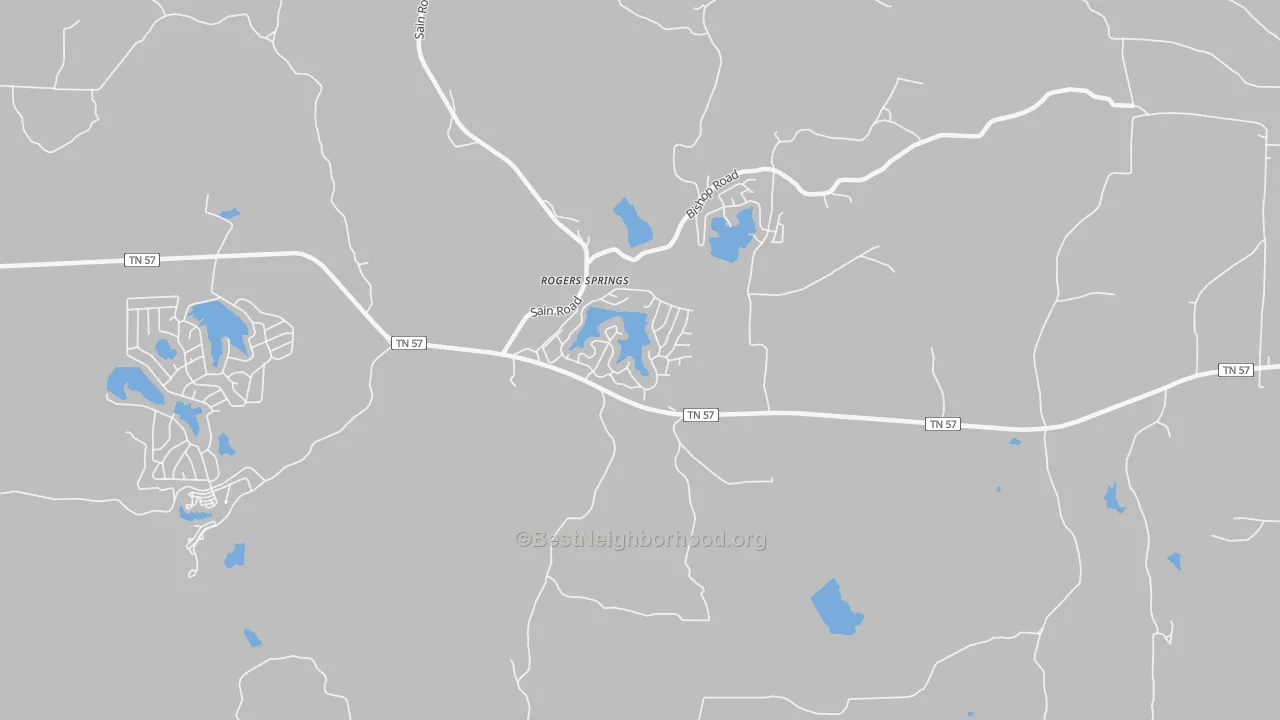 Transit Grade map of Rogers Spring, TN