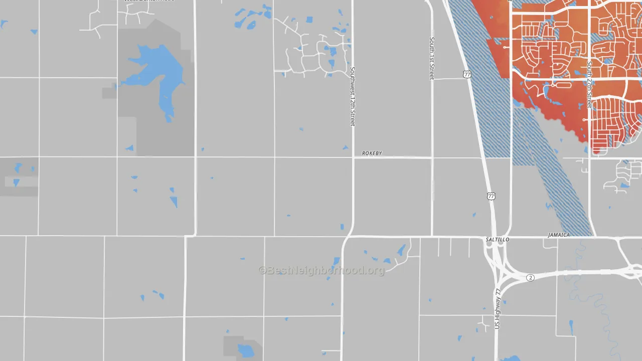 Transit Grade map of Rokeby, NE
