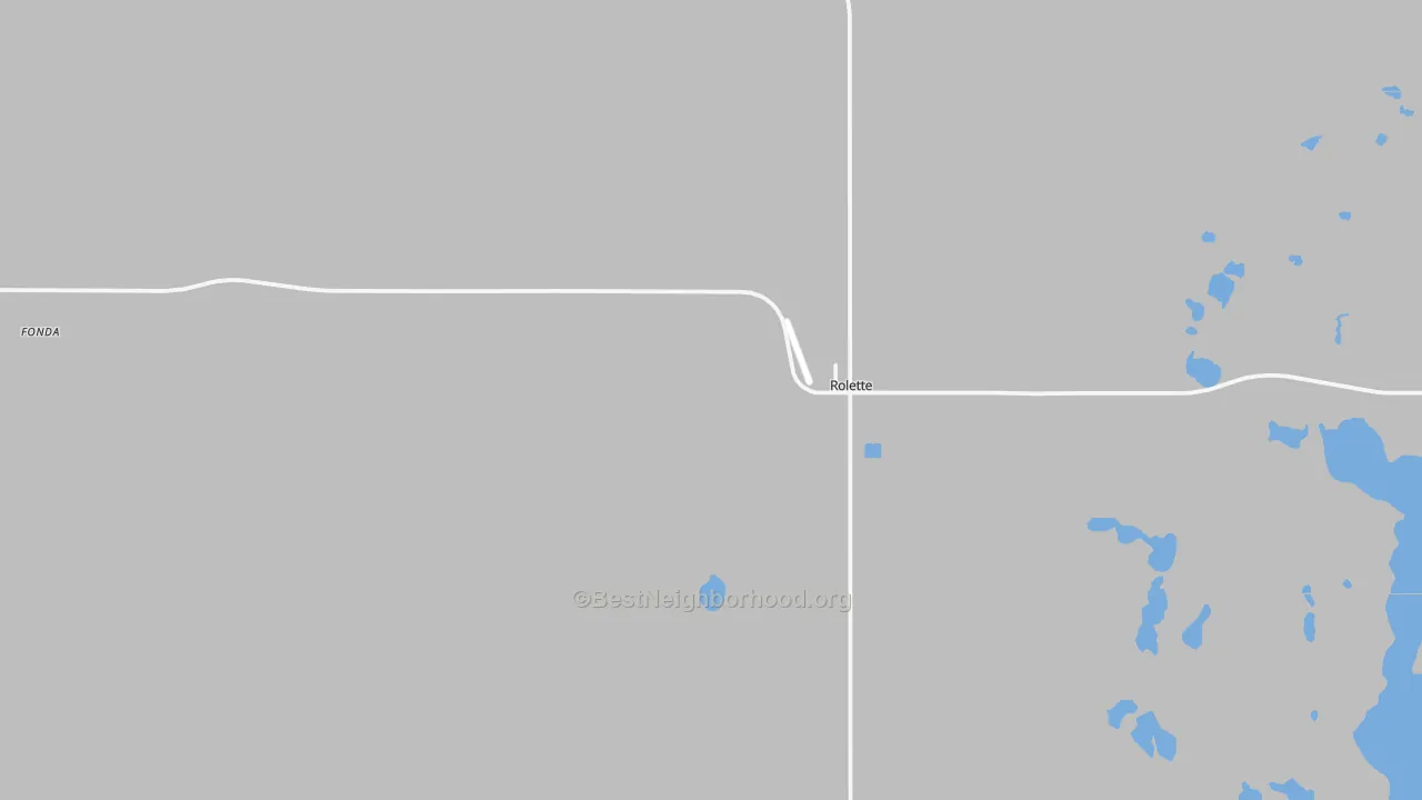 Transit Grade map of Rolette, ND