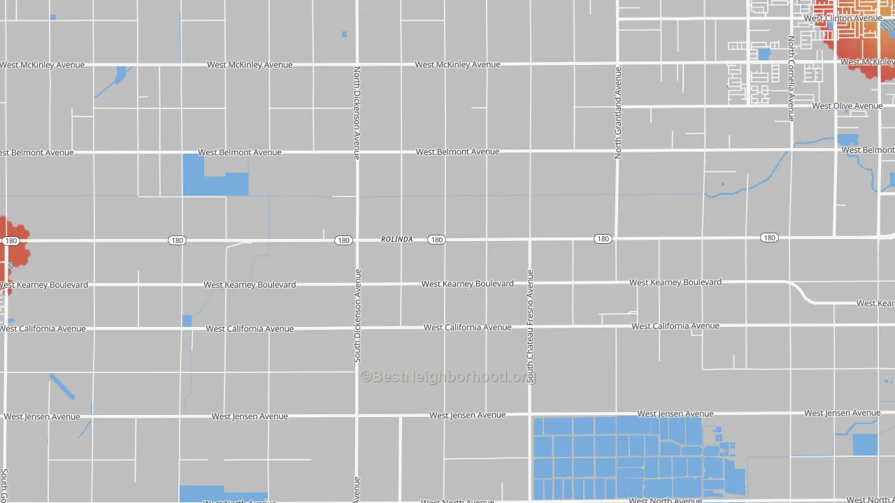 Transit Grade map of Rolinda, CA