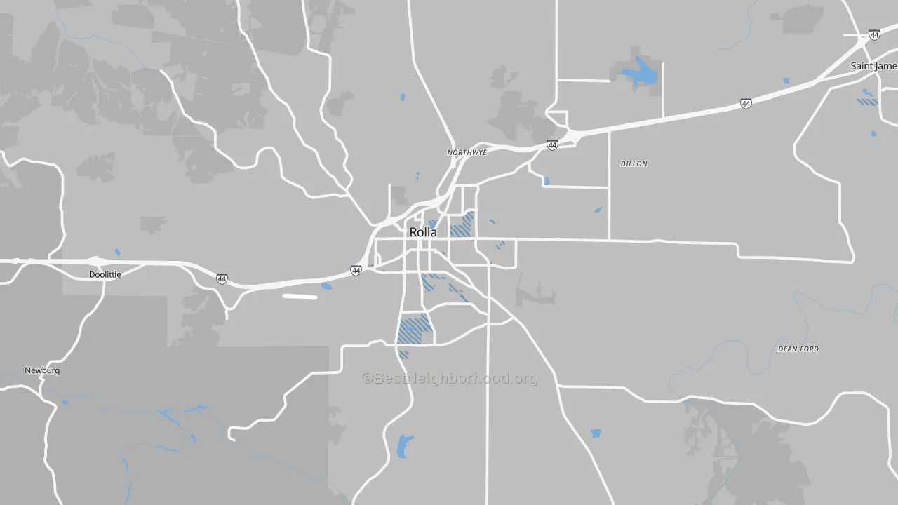 Transit Grade map of Rolla, MO