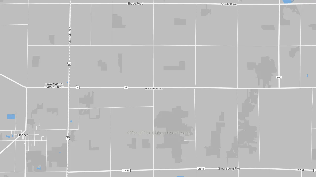 Transit Grade map of Rollersville, OH