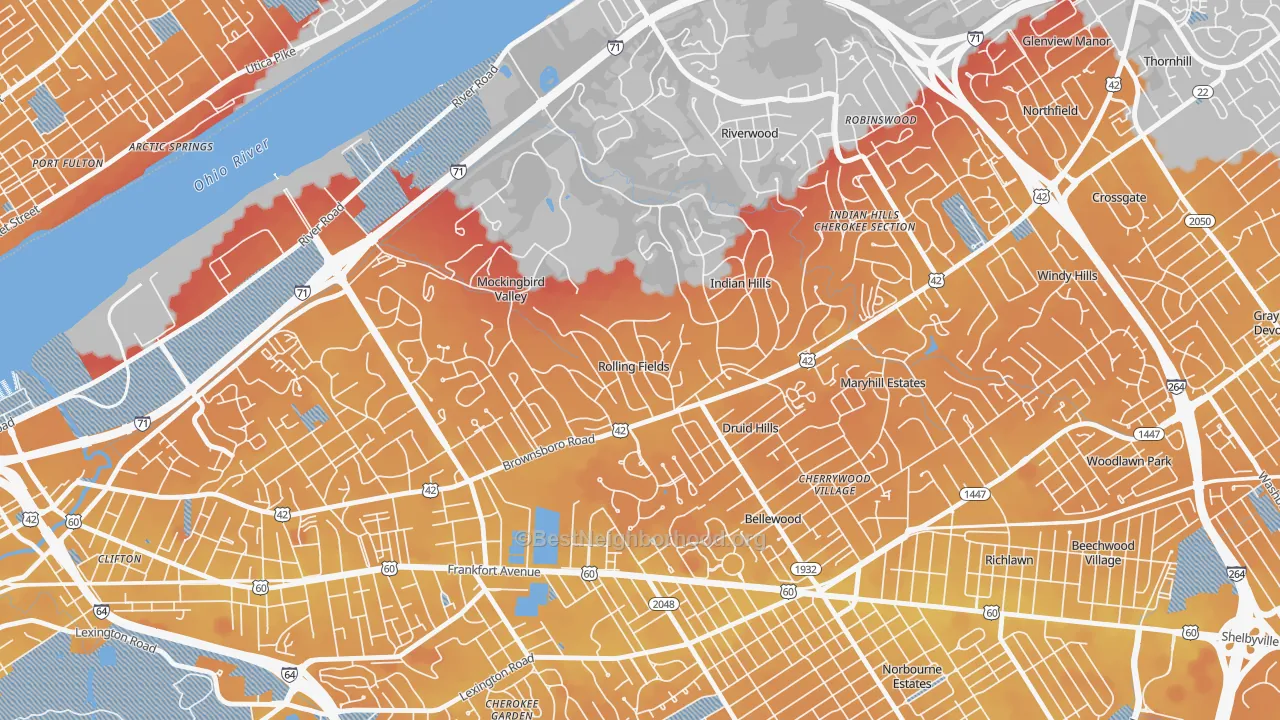 Transit Grade map of Rolling Fields, KY