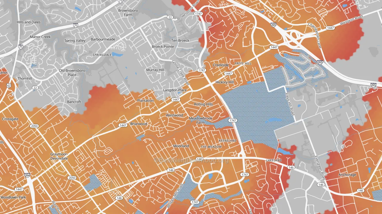Transit Grade map of Rolling Hills, KY