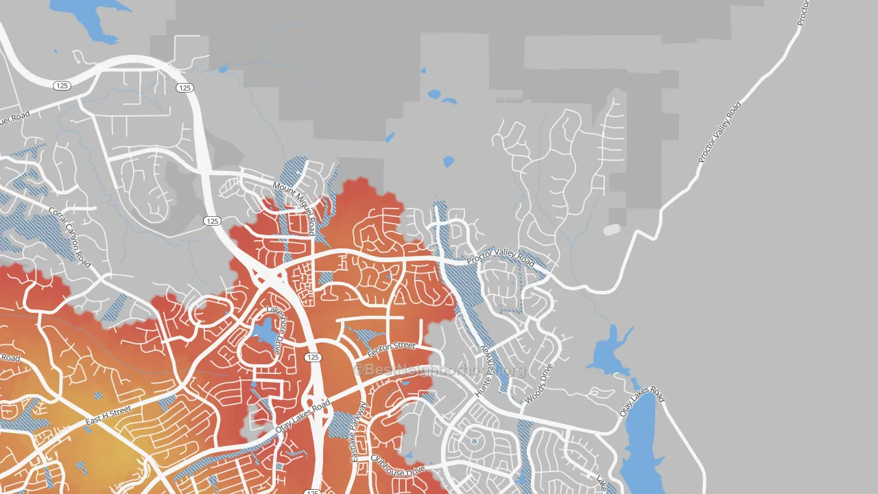 Transit Grade map of Rolling Hills Ranch, Chula Vista, CA