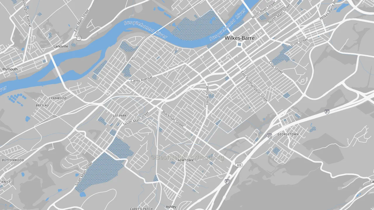Transit Grade map of Rolling Mill Hill, Wilkes-Barre, PA