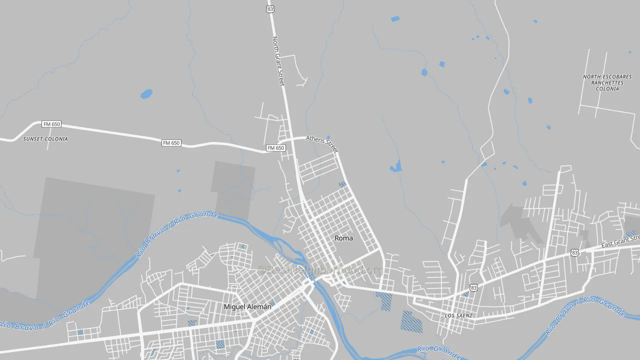 Transit Grade map of Roma Creek, TX