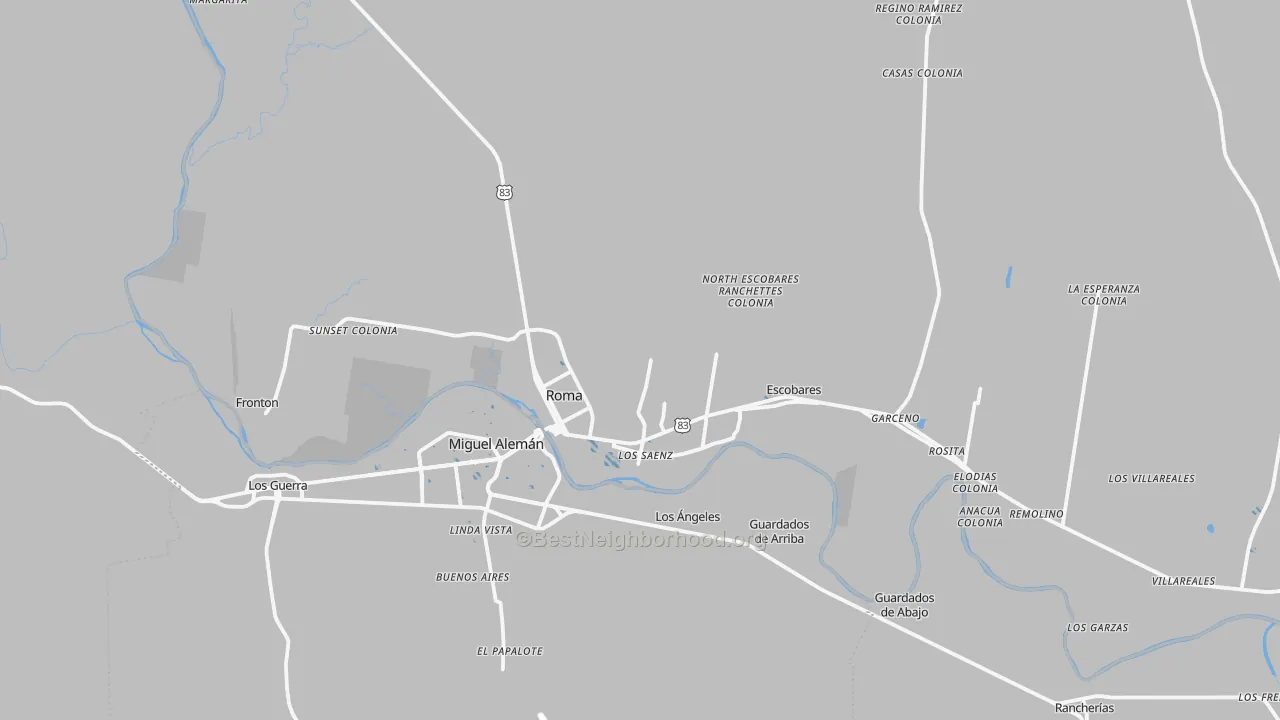 Transit Grade map of Roma, TX
