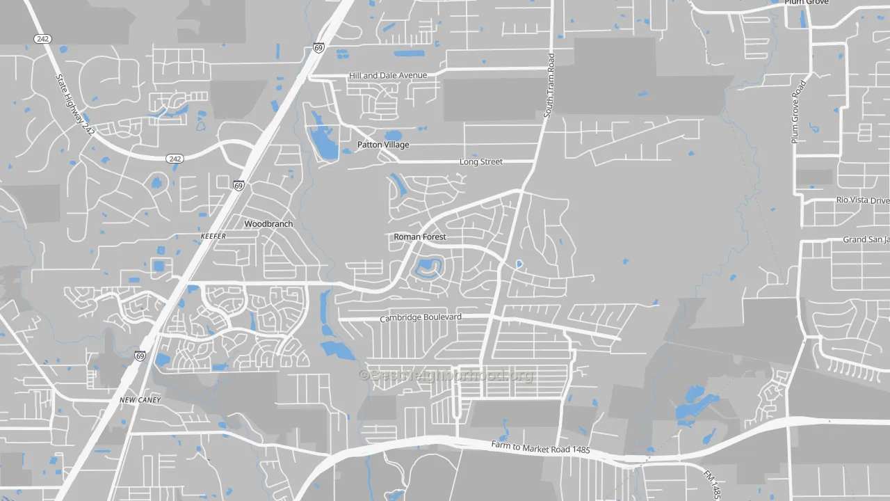 Transit Grade map of Roman Forest, TX