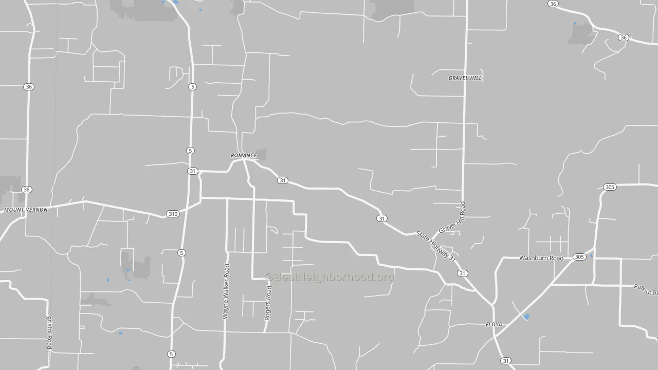 Transit Grade map of Romance, AR