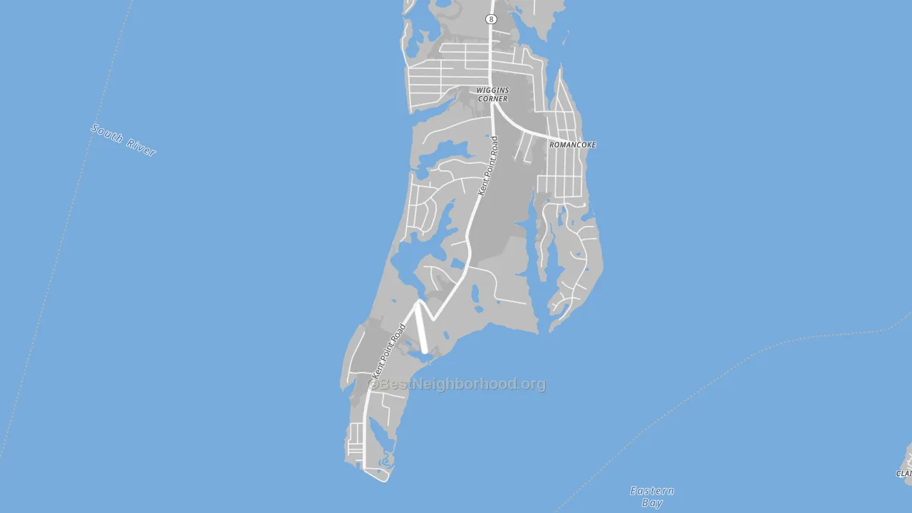 Transit Grade map of Romancoke on the Bay, MD
