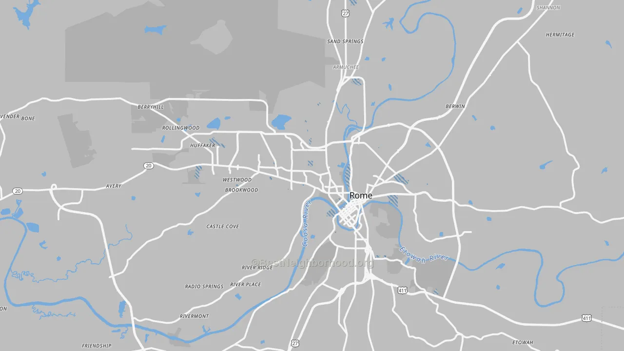 Transit Grade map of Rome, GA