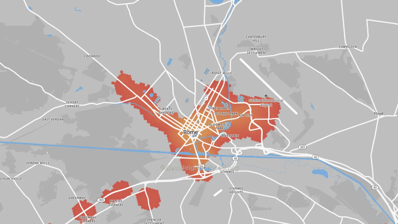 Transit Grade map of Rome, NY