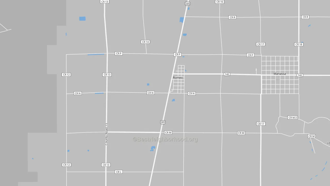 Transit Grade map of Romeo, CO