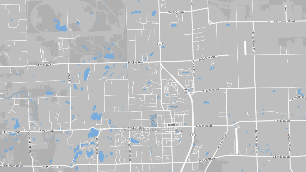 Transit Grade map of Romeo, MI