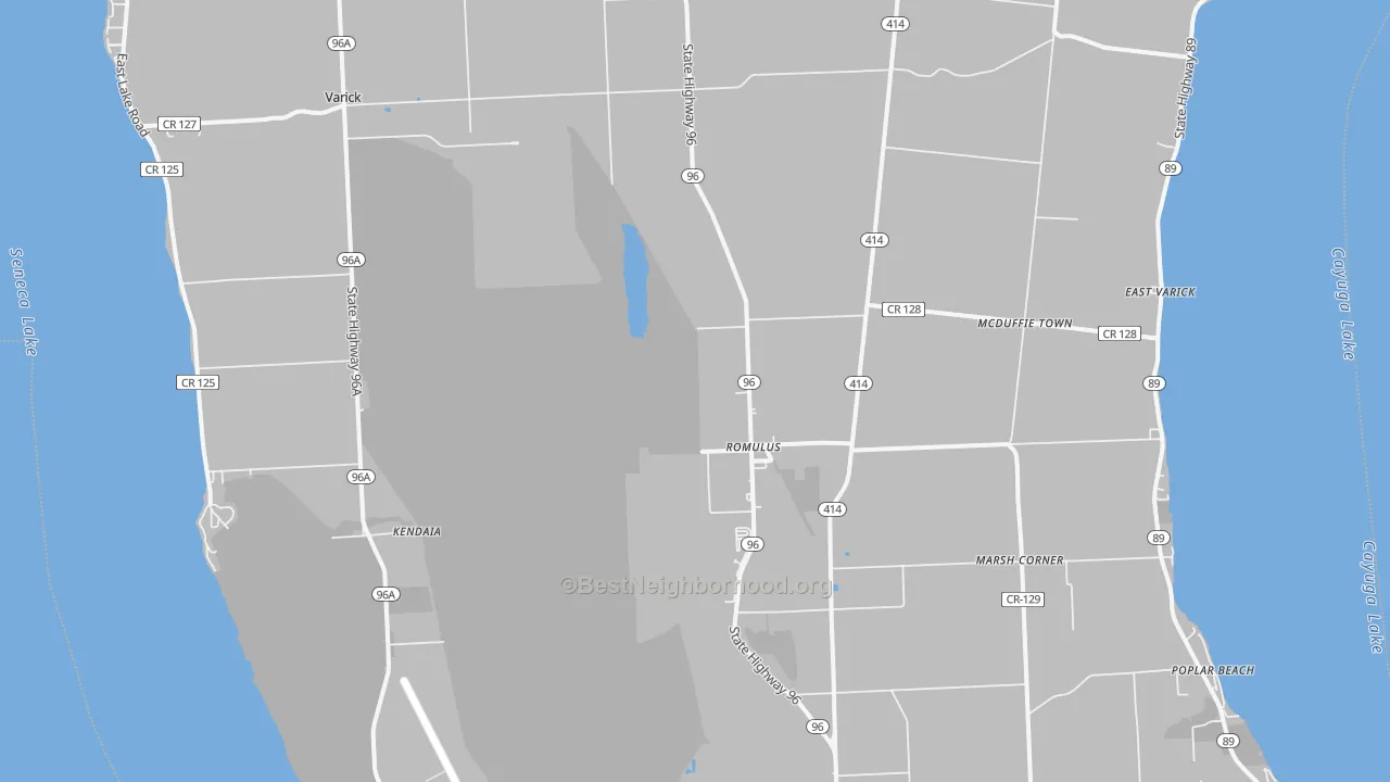 Transit Grade map of Romulus, NY