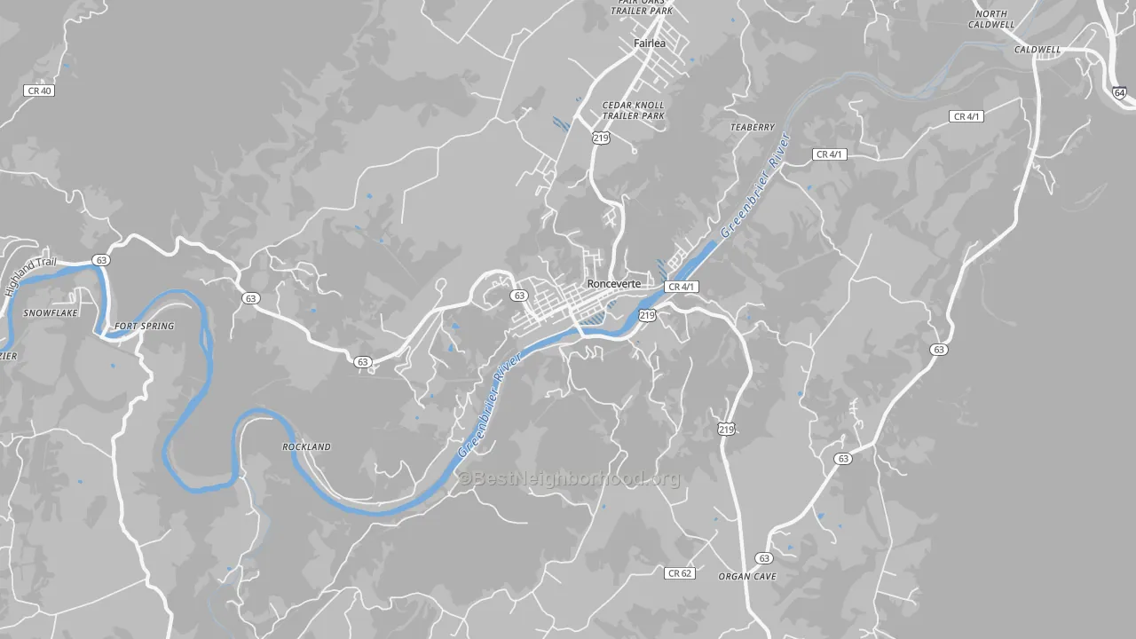 Transit Grade map of Ronceverte, WV