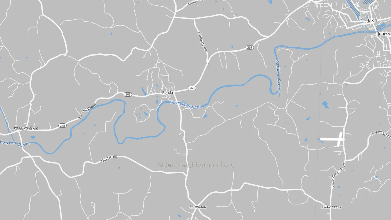 Transit Grade map of Ronda, NC